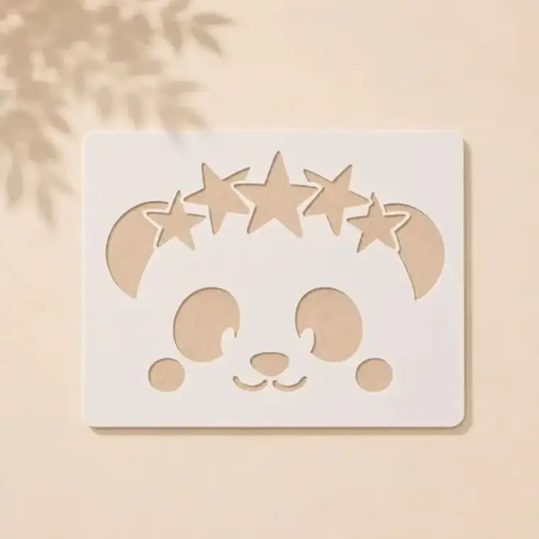 Casvena Panda Face Stencil Reusable Stencil for Wall
