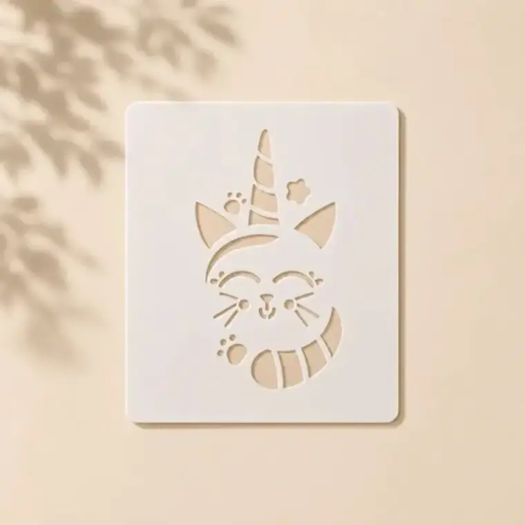 Casvena Cat Unicorn Stencil Reusable Stencil for Wall