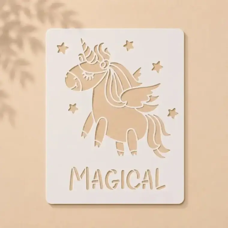 Casvena Unicorn Magical Stencil Reusable Stencil for Wall