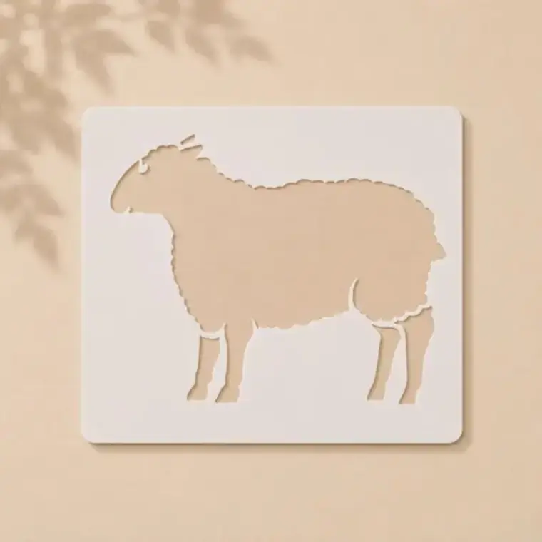 Casvena Sheep Stencil Reusable Stencil for Wall
