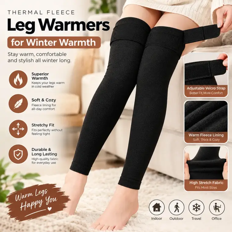 Thermal Fleece Leg Warmers for Winter Warmth