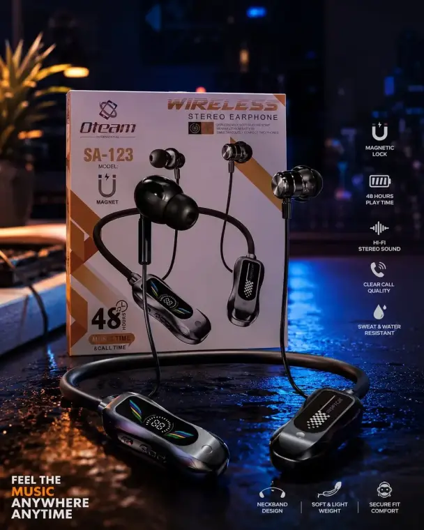 Oteam SA-123 Wireless Stereo Neckband Earphones
