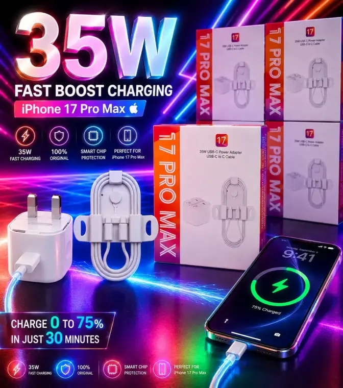 Heavy Duty 35W 3 Pin iPhone Charger | 3 in 1 Charging Pack