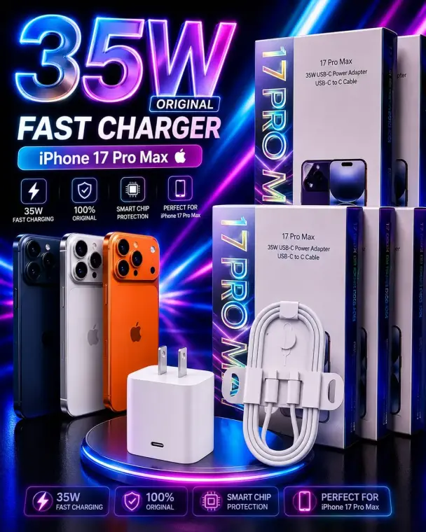 Rugged 35W 2 Pin Super Fast Charging Adapter | For iPhone 17