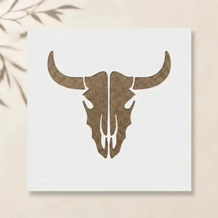 Casvena Cow Skull Stencil for Wall, Wood & Canvas Art