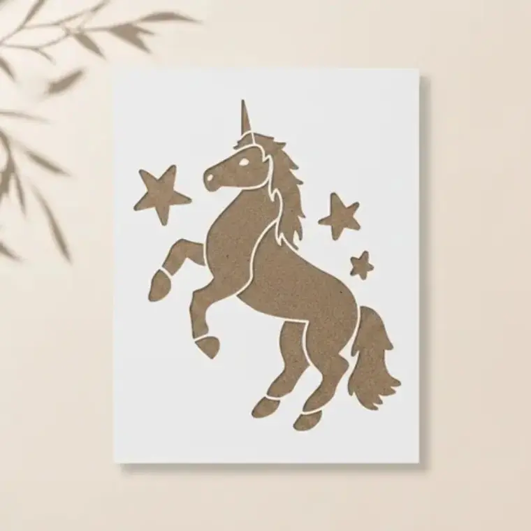 Casvena Unicorn Stencil for Wall, Kids Room & Fabric Art