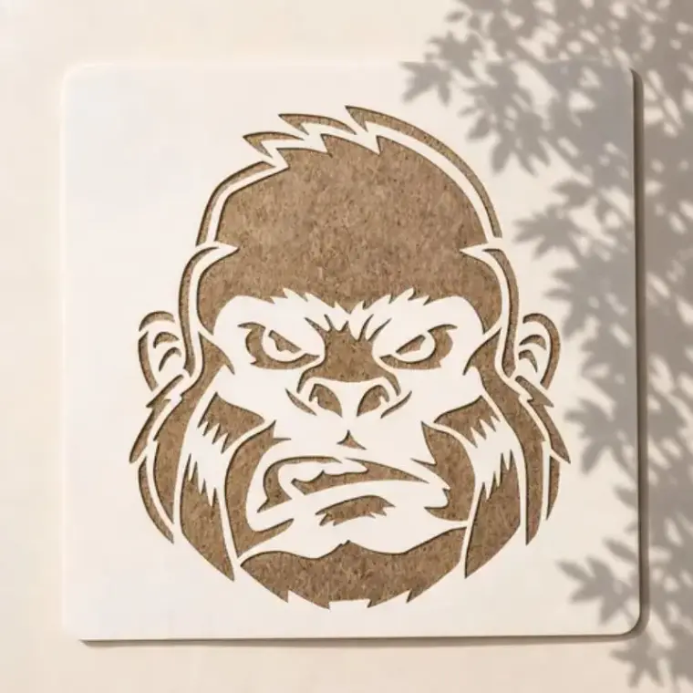 Casvena Gorilla Stencil for Wall, Wood & Canvas Art