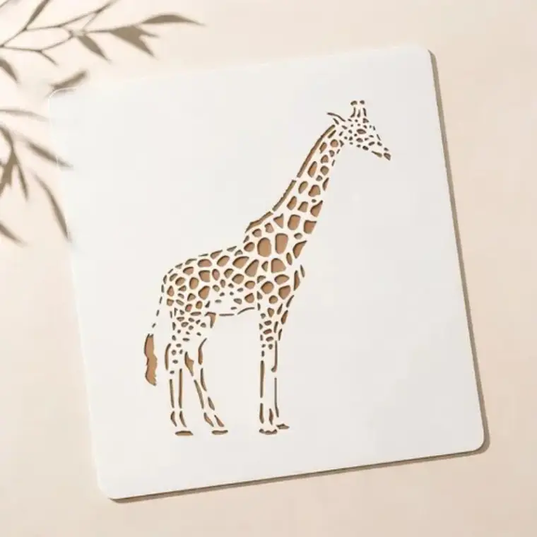 Casvena Giraffe Stencil for Wall, Kids Room & Fabric Art