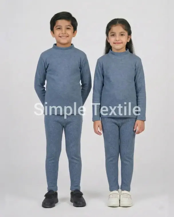 Kids Unisex Stitched Fleece Plain Night Suit Winter Wear