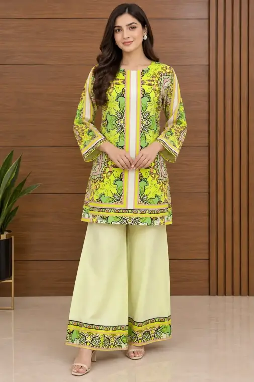 2 Pcs Women's Stitched Luxury Velvet Printed Co-Ord Set