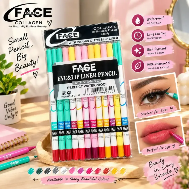 6 PCs Face Charm Eye&Lip Liner Pencil