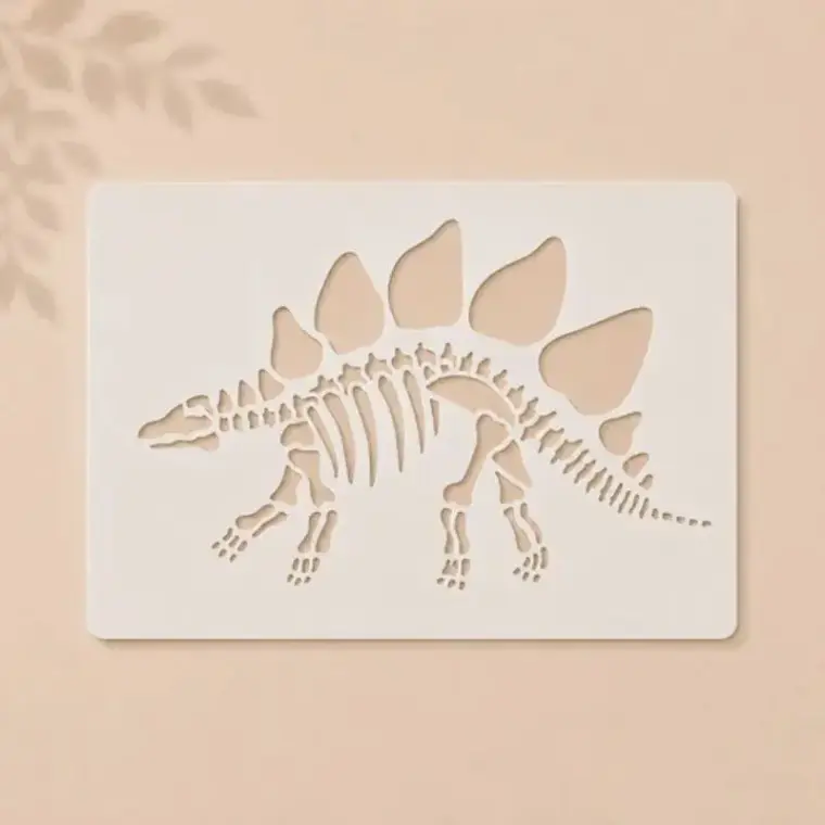 Casvena Stegosaurus Dinosaur Skeleton Reusable Stencil