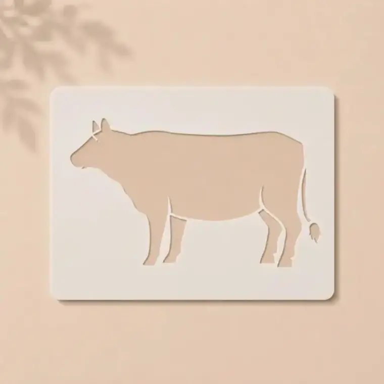Casvena Cow Reusable Stencil for Wall & Canvas Painting