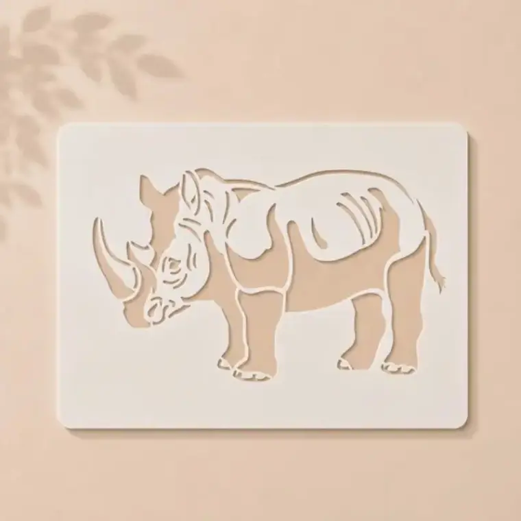 Casvena Rhino Reusable Stencil for Wall & Canvas Painting