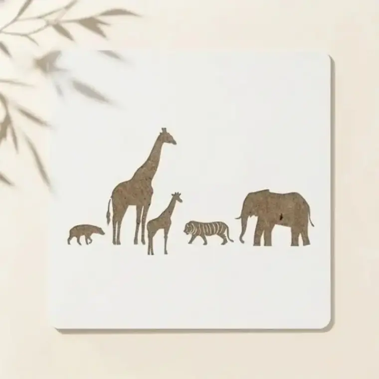Casvena Wildlife Reusable Stencil for Wall & Canvas Painting