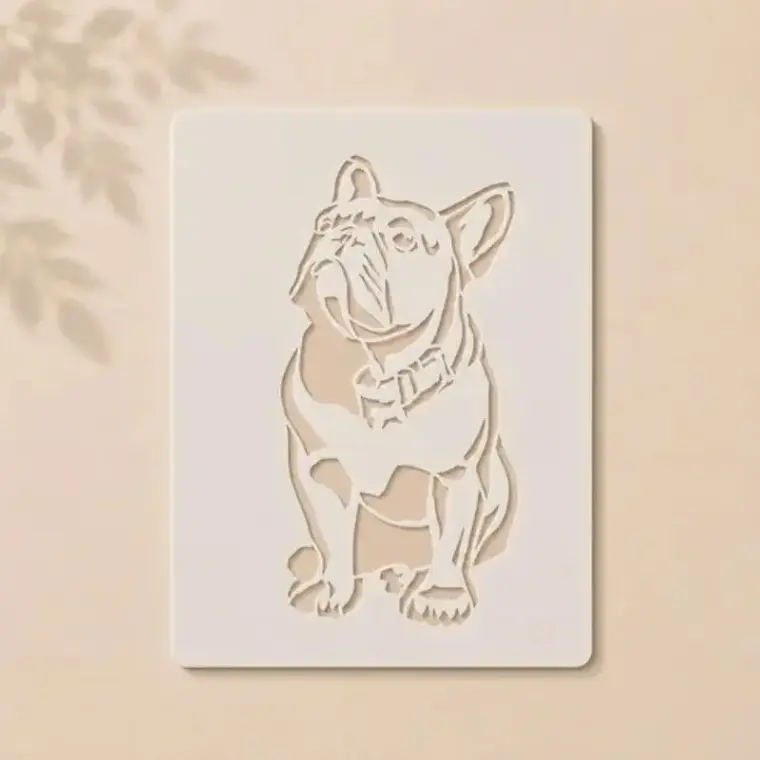 Casvena Sassy French Bulldog Reusable Stencil for Wall