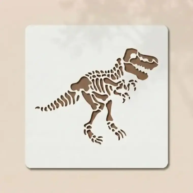Casvena Tyrannosaurus Dinosaur Reusable Stencil for Wall