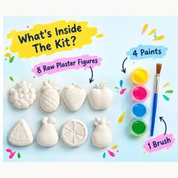 Girl's Plaster Animals DIY Plaster Painting Kit 8