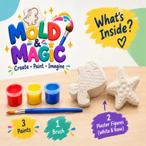 Girl's Plaster Animals DIY Plaster Painting Kit 2