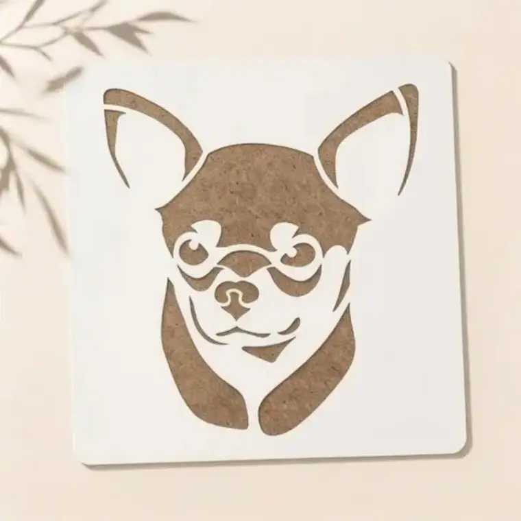 Casvena Chihuahua Reusable Stencil for Wall & Canva