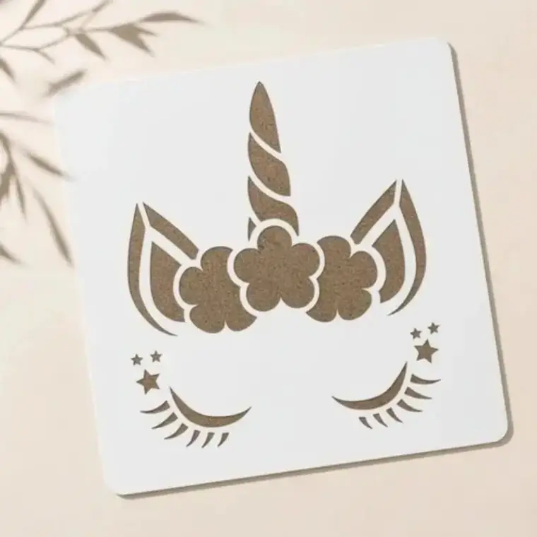Casvena Unicorn Head Reusable Stencil for Wall & Canva
