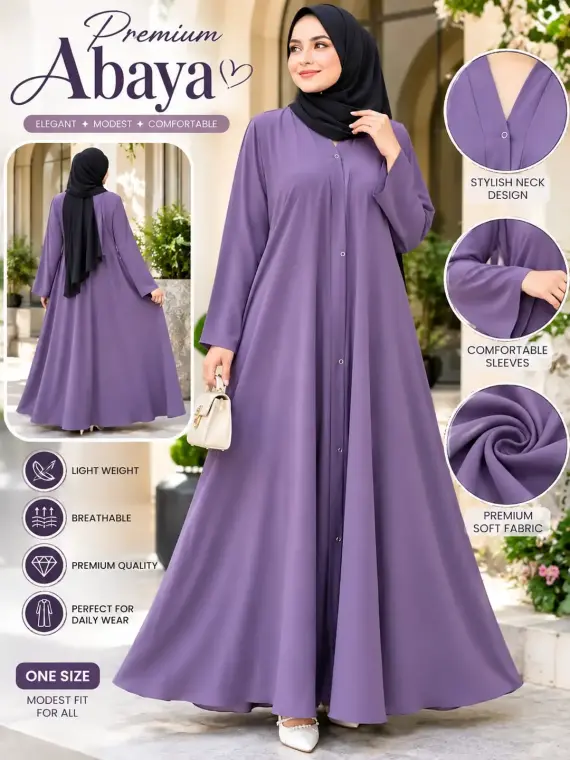 Georgette Plain Full Abaya