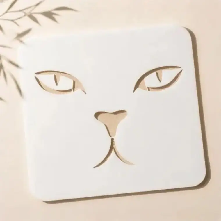 Casvena Cat Eyes Reusable Stencil for Wall & Canvas Painting