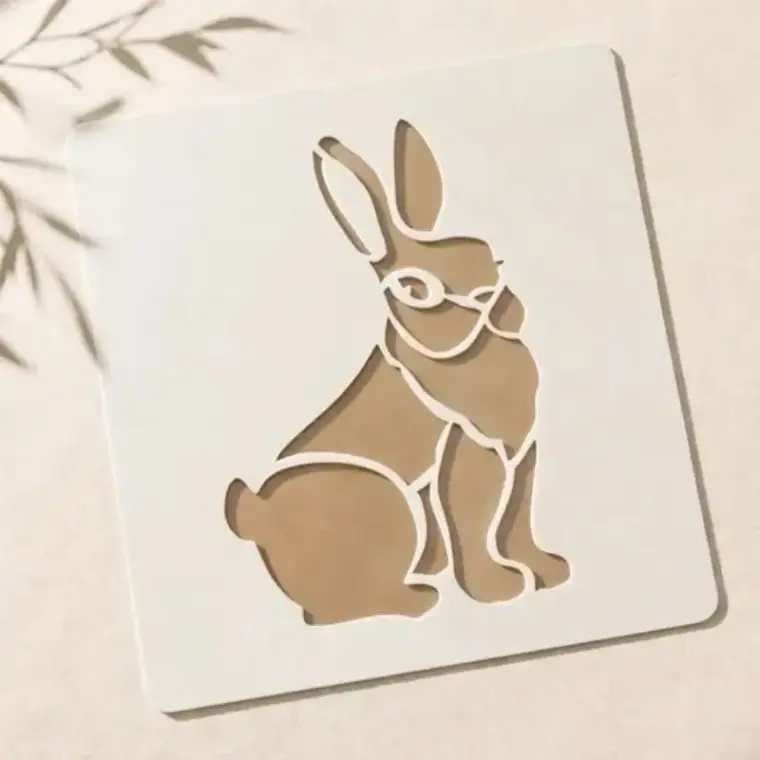 Casvena Rabbit Reusable Stencil for Wall & Canvas Painting