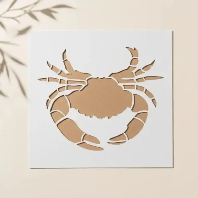 Casvena Maryland Crab Reusable Stencil for Wall & Canva