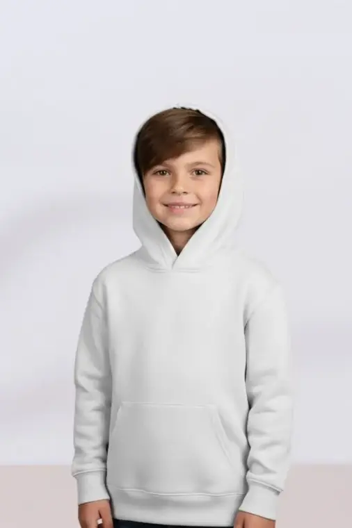 1 Pc Boy's Stitched Polyester Fleece Plain Hoodie