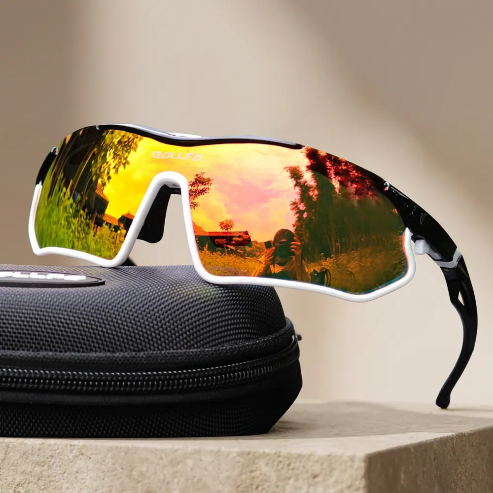 Bollfo Anti-UV Cycling Goggles for Men Women Sports Sunglasses