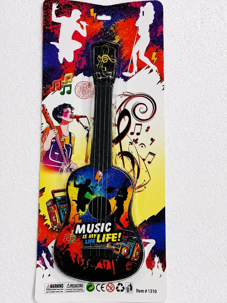 Boy's Music Is My Life Black Plastic Musical Guitar Toy