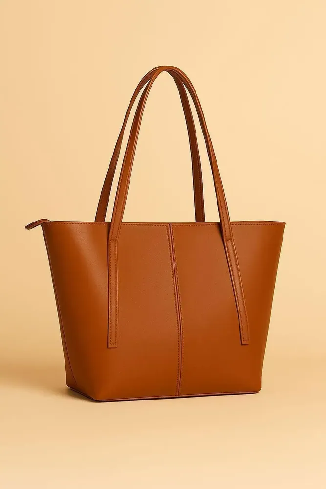Girl's Rexine Plain Tote Bags