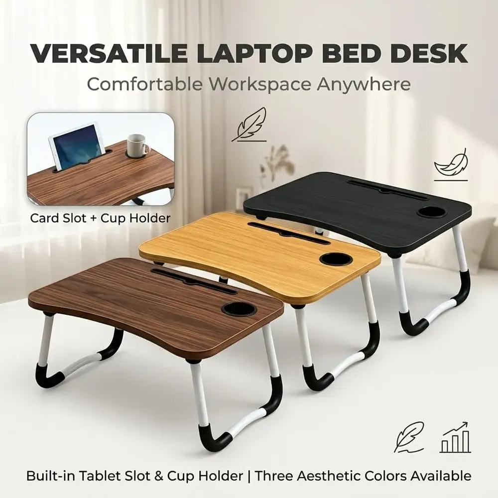 Portable Laptop Table – Foldable Laptop Desk for Bed, Sofa