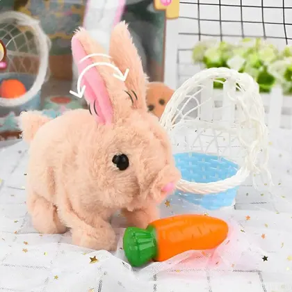 Fluffy Walking Rabbit | Simulated Walking Pet Toys