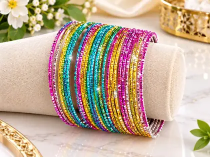 24 Pcs Funky Kara Bangles Daily Wear & Party Look