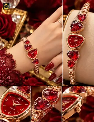 Beautiful Crystal Cut Stone Chain Watch