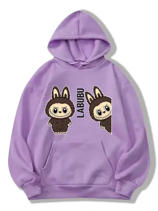 1 Pc Women's Stitched Fleece Printed Pullover Hoodie